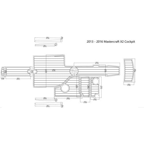 2013 - 2016 Mastercraft X2 Cockpit Pad Boat EVA Teak Decking 1/4" 6mm
