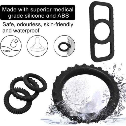 4 pcs Silicone Rings Penis Ring Hard Strong Cock Enhancer Erectile Dysfunction Sex Toy For Men