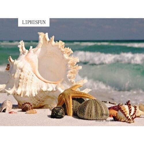 5D Full Drill Diy Diamond Painting Handmade Scenic Sea Cross Stitch Resin Square Diamond Sets Diamond Embroidery