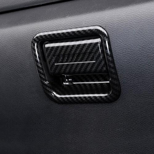 Car Accessories for Nissan Navara NP300 2015-2019 ABS Carbon Fiber Interior Glove Box Handle Cover Trim 2pcs