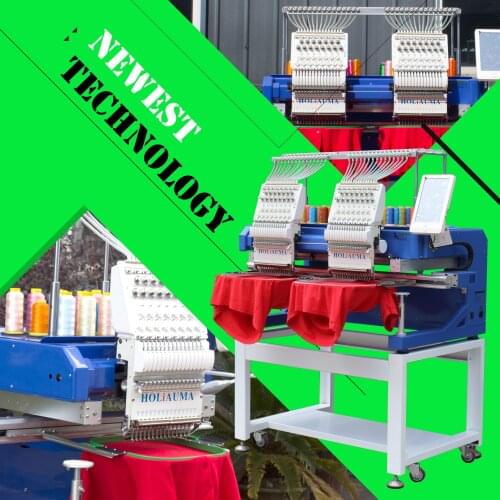 Discount Price ! Holiauma 15 Needles 2 Head Embroidery Machine Cap/T-shirt/Flat Computer Embroidery Machine For Sale With CE