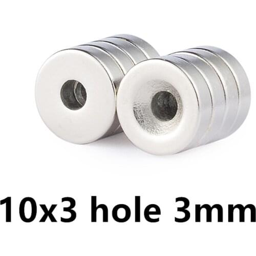 LOT Disc magnet 10*3 Hole 3 N35 D Countersunk Permanent magnet 10x3 magnets 10x3-3 for speaker 10mm 3mm