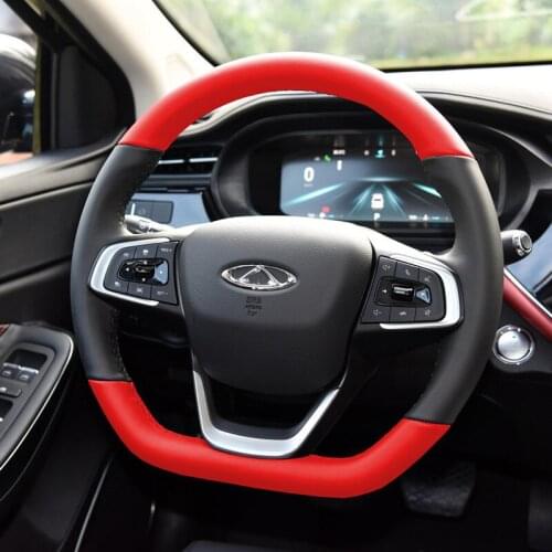 For Chery Tiggo 8 ARRIZO GX ARRIZO 5PLUS Tiggo 3X eQ1 DIY custom leather hand-sewn car steering wheel cover