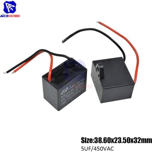Diymore CBB61 AC 450V 5μF±5% Capacitance 50/60Hz 2 Wires Running Capacitor for Air Conditioner Fan Motor