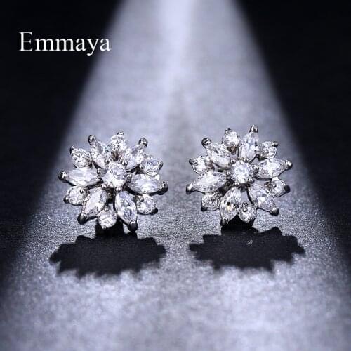 Emmaya Jewelry High Quality Gems Glittering Rhinestone Earrings Female Exquisite Zircon sparkling Earrings Gift