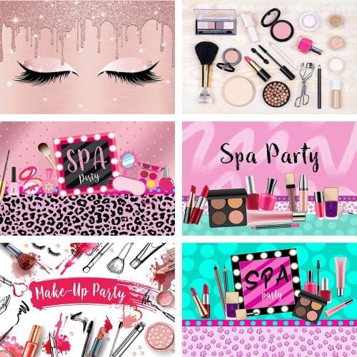 Mehofond Spa Party Photography Background Sweet Girl Princess Make Up Birthday Party Portrait Decorations Backdrop Photo Studio