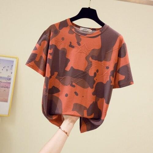 New Cotton T-shirt Womens Summer Fashion Stitching Oversized Casual Loose Short-sleeved Korean Round Neck Female T-shirt Tops