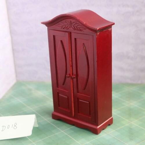 G07-X070 children baby gift Toy 1:12 Dollhouse mini Furniture Miniature rement Doll accessories red color clothes wardrobe 1pcs