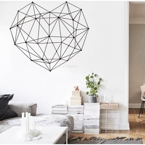 Geometric Heart Shape Wall Decals Home Decor Sacred Heart dorm room Wallpaper Wall Decor nursery Art Décor Office Window DG444
