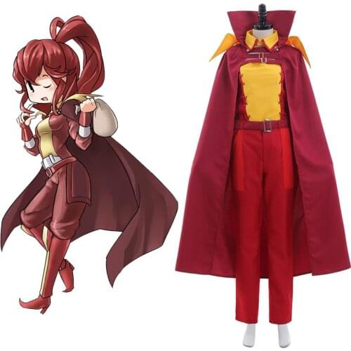 Game Fire Emblem Awakening Anna Cosplay Costume Adult Red Cloak Top Pants Suit Custom Made L321