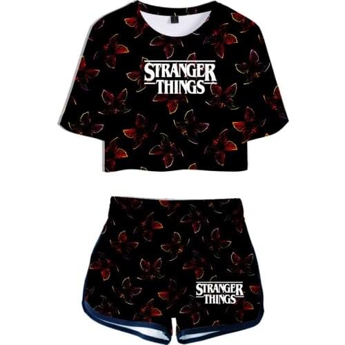 Summer Stranger Thing Tshirt Shirt Shorts Sport Shorts Stranger Thing Clothing Women Girls Running shirt