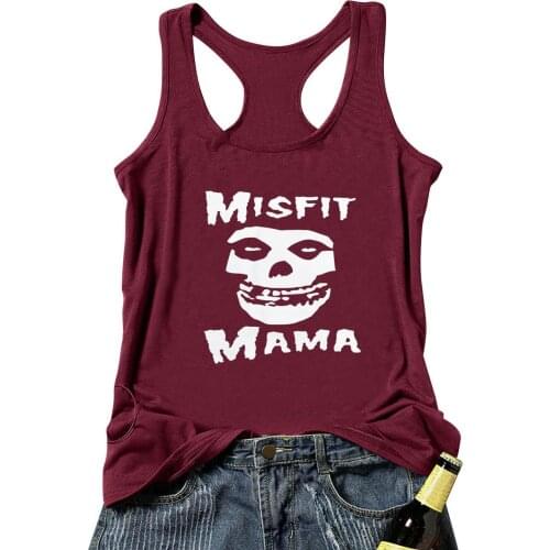 Misfit mama tanks women Mothers Day gift fashion aesthetic casual undershirt singlet sleeveless quote 100% cotton garment top