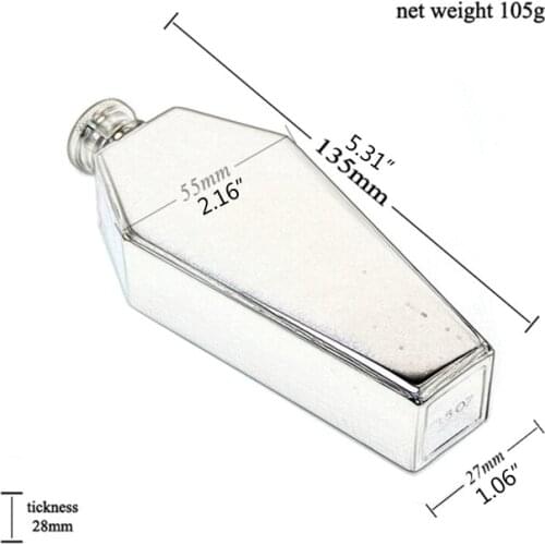 Mini Hip Flask 100ML Personalized Coffin Shape Stainless Steel Portable Flagon Travel Wine Pot Bar Gift Supplies for Men