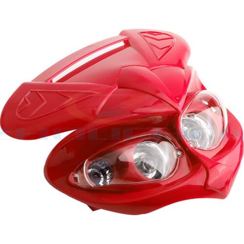 Off-road motorcycle modified accessories suitable for flying eagle Apollo small high game four-eyes grimace LED headlights
