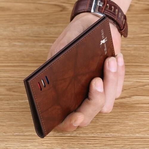 WILLIAMPOLO Mens wallet men ultra-thin wallet leather wallet leather wallet head layer leather Credit Card Slim Genuine Leather