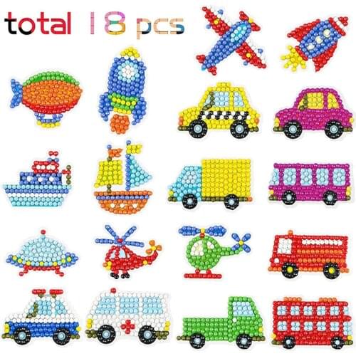 5D childrens simple DIY diamond painting kit, boys love car robot series, stick according to the picture is easy to learn