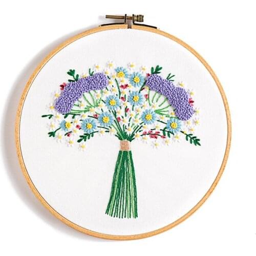 DIY Handicrafts Embroidery Flower Painting DIY Material Kits Beginner Embroidery Sewing Set Thread Cross Stitch Embroidery