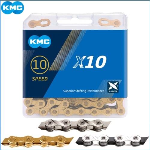 Original KMC X10 X10.93 X10EL X10SL Chains Mtb Mountain Road Bike Chain 116L 10 Speed Bicycle Chain with Magic Button