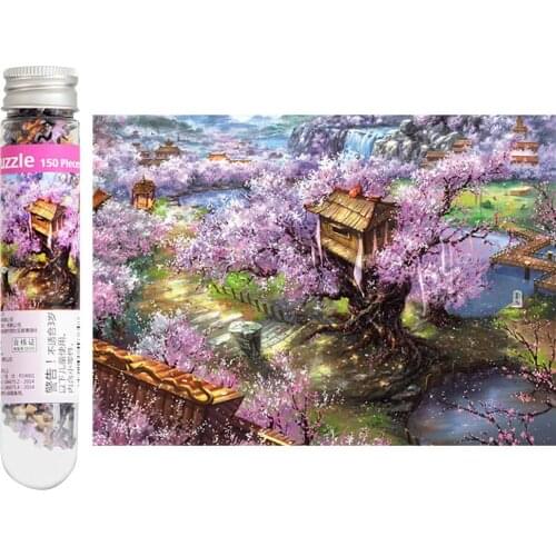 Puzzle Adults Mini Circular Tube Puzzles 150 Piece Landscape Puzzle Game Interest Educational sticker Toys Personalized Gift may