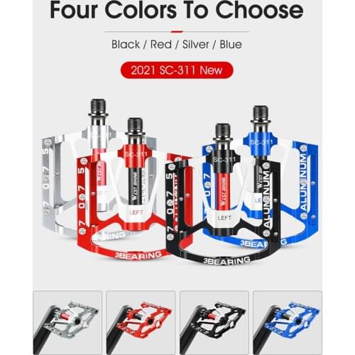 Non-Slip Bike Pedal Platform Bicycle Flat Bike Pedals Aluminum Alloy 3 Bearing Pedals For Mountain Road MTB Bike Flats
