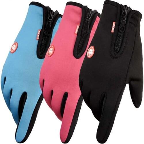 Outdoor Fleecy Gloves Waterproof Touch Screen Zipper Windproof Warm Cross Border Non-Slip Mountaineering Cycling Skiing Gloves