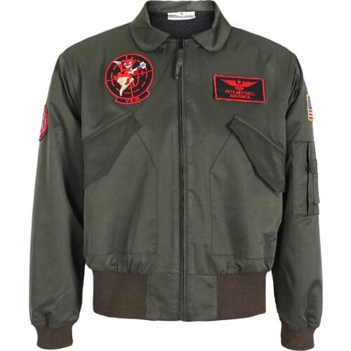 Top Gun Jacket Maverick Bomber Cosplay Pilot Costume Jacket Zipper Jackets