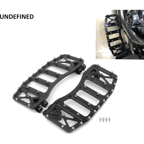 Motorcycle Foot Pegs Floorboards Wide MX Driver Stretched Footrests Pedals For Harley Touring Electra Glide Softail Dyna Bobber