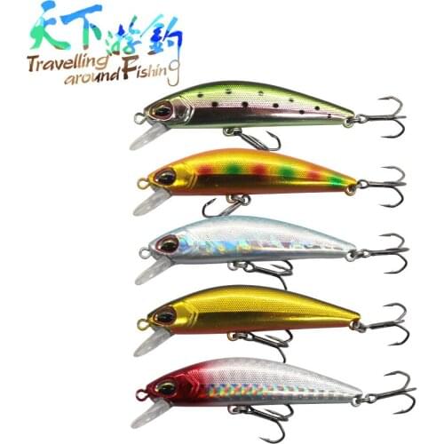 TAF Hard Bait Fishing Lure 5Colors 65mm 8.5g Minnow Wobbler Sinking Swimbait Trebke Hooks Hard Lure Jerkbait for Bass Trout