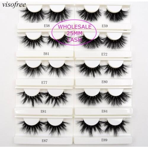 10-100pcs Mink Eyelashes Bulk lashes mink 25mm Dramatic Long 3D Mink Lashes visofree Makeup Luxury 25mm Lashes Wholesale eyelash