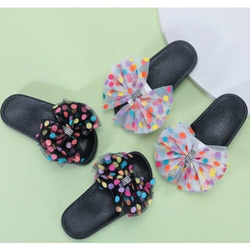 2020 Fashion New Summer Children Bow-knot Flip Flops Shoes Girls Shoes Cute Bow Dot Princess Slipper Casual Shoes Sandals 24-35