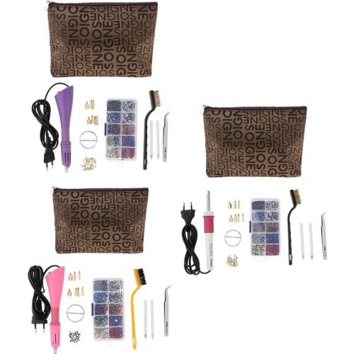 EU Plug Hot Fix Applicator Rhinestone Setter Wand Heater Tool Kit Set