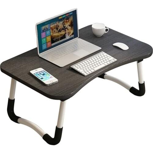 Folding Laptop Stand Holder Study Table Desk Wooden Foldable Computer Desk for Bed Sofa Tea Serving Table Stand