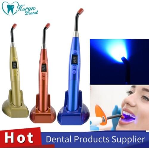 Dental Wireless UV LED Curing Light Blue Cordless 5-40 Seconds Cure Light Lamp Curing Machine Adjustable Working Time