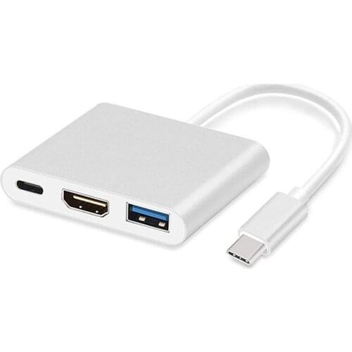 Type-C To HDMI Docking Station USBC Notebook Phone Splitter Type-C Three In One 4K Adapter