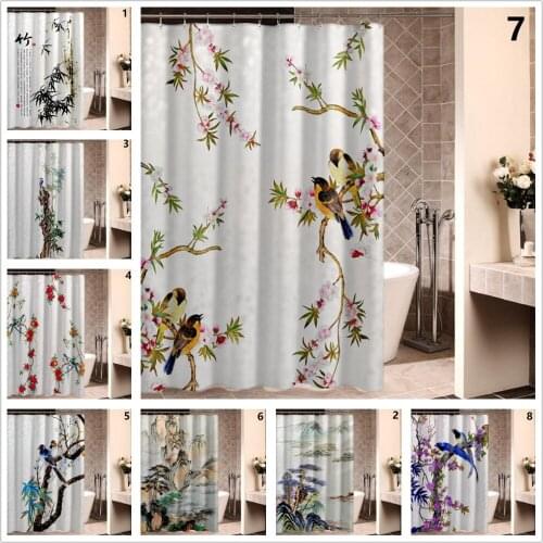 Landscape Printing Shower Curtains Waterproof 1 Piece Grommet Polyester Fabric Bathroom Decor Hotel Quality Custom Made Jinya