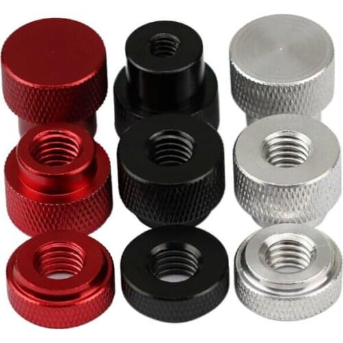 1Pcs BSW 1/4" 3/8" Aluminum Alloy Knurled Thumb Nuts Blind Hole/ Through Hole Hand Grip Knob Step Nut