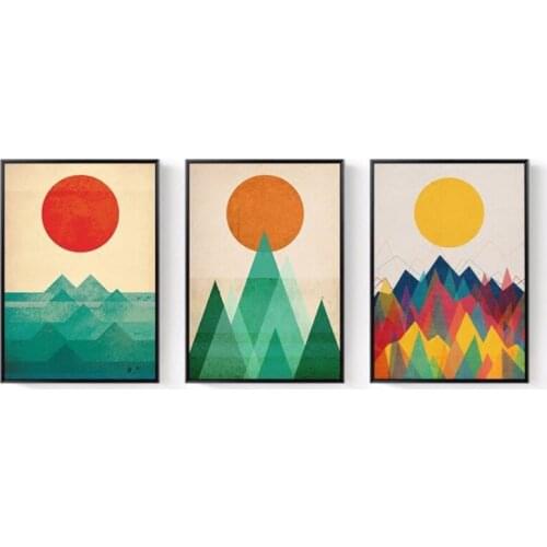 2020 New Modern Abstract Sea Sun Sunrise Decorative Painting Poster Painting Core Decorative Wall Painting 1pcs
