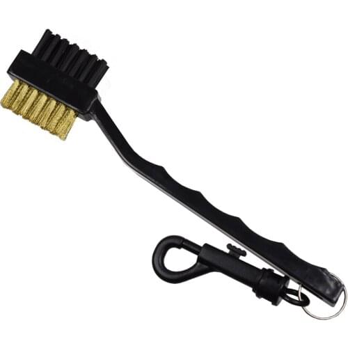 1PC Mini Double Side Golf Brass + Nylon Golf Club Head Groove Cleaner Brush Cleaning Tool Kit with Hanger Golf Accessories