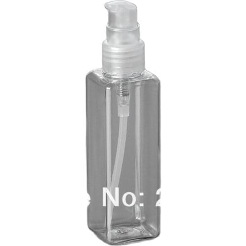 100ml TRANSPARENT SQUARE PET BOTTLE or blue toilet water bottle or spray bottle with transparent mist pump