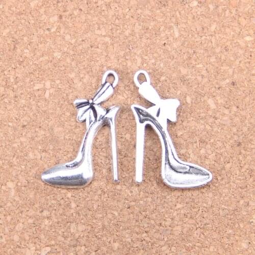 16pcs Charms high-heeled shoes 31x21mm Antique Pendants,Vintage Tibetan Silver Jewelry,DIY for bracelet necklace