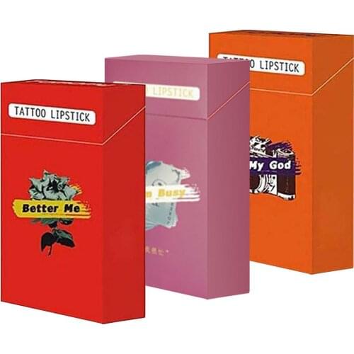 20pcs Cigarette Case Cotton Swab Lipstick Waterproof Liquid Glaze Lipstick Long Lasting Waterproof Brushes Swab Lipstick