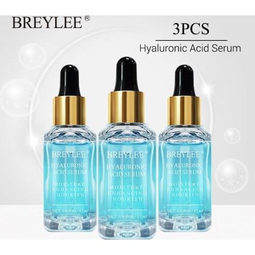 3PCS BREYLEE Hyaluronic Acid Serum Face Facial Moisturizing Essence Skin Care Nourishing Ageless Restoring Elasticity Beauty