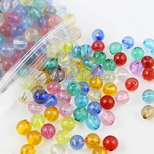 300pcs/lot Mixed Color Spacer Round Beads, Transparent Acrylic Beading For Necklace Bracelet DIY-Jewellery (K00178)