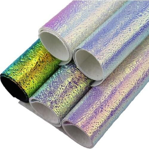 30x134cm Roll Iridescent Holographic Honeycomb Pattern Synthetic Faux Leather Fabric For Bow DIY Gift Boxes BH359