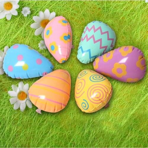 6PCS Giant Inflatable Easter Eggs Happy Easter Decorations Painted Bird Pigeon Eggs Kids Gift Favor Home Decor Easter Party Toys