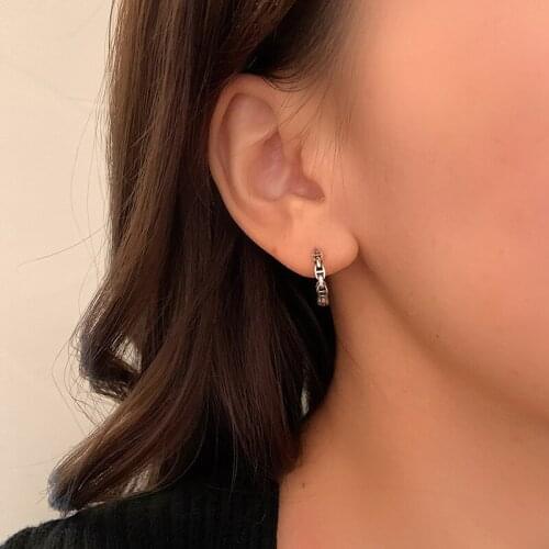 925 Silver Jewelry with Bohemian Hollow Pig Nose Geometric Earrings 2021 New Fashion Earrings for Female daily wholesale