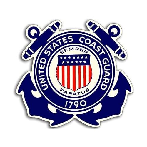 American Vinyl Vintage U.S. Coast Guard Anchors 1790 Logo Sticker (Insignia Maritime Defender us)
