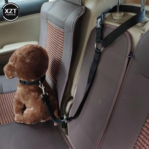 Pet Dog Cat Car Seat Belt For Accessories Goods Animals Adjustable Harness Lead Leash Small Medium Travel Clip French Bulldog