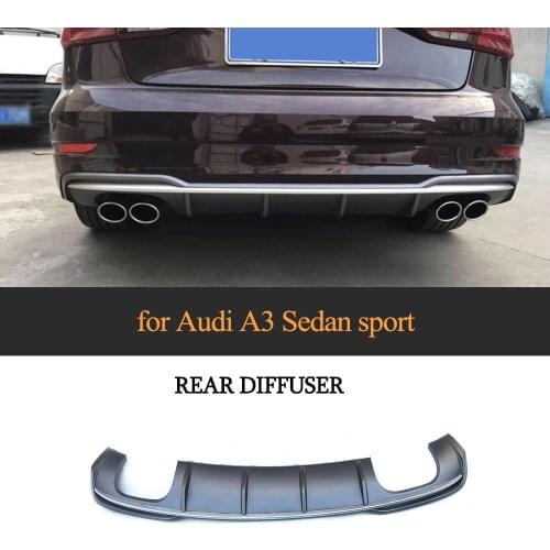 Car Rear Bumnper Diffuser for Audi A3 S-line Sedan 4 Door 2017-2019 PP Rear Lip Spoiler Car Spoiler