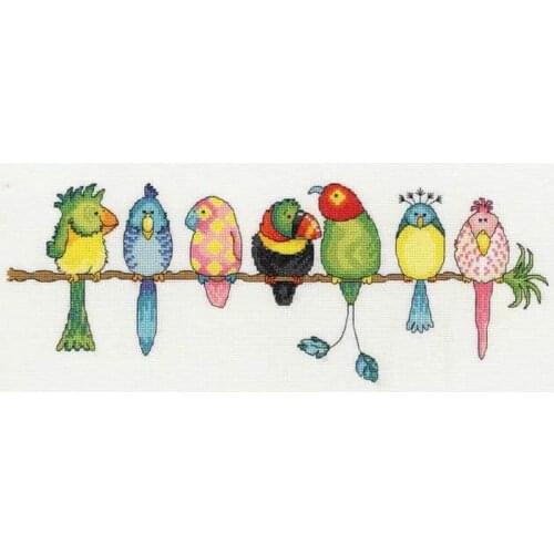 FREE delivery Top Quality lovely counted cross stitch kit bothy threads Exotic Birds a row of parrot parrots